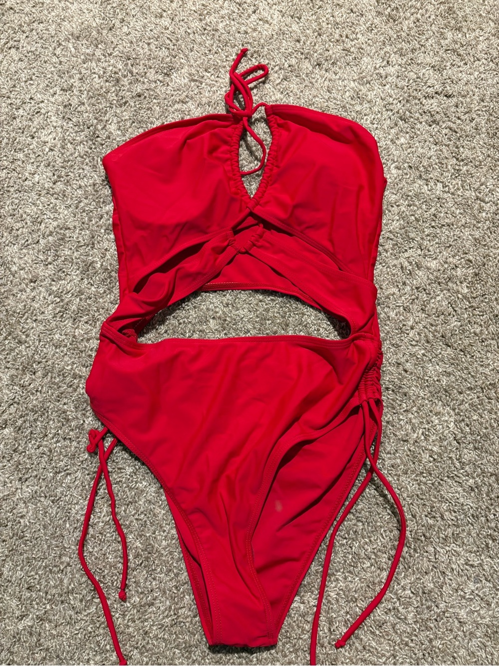 Red Cutout One-Piece Swimsuit